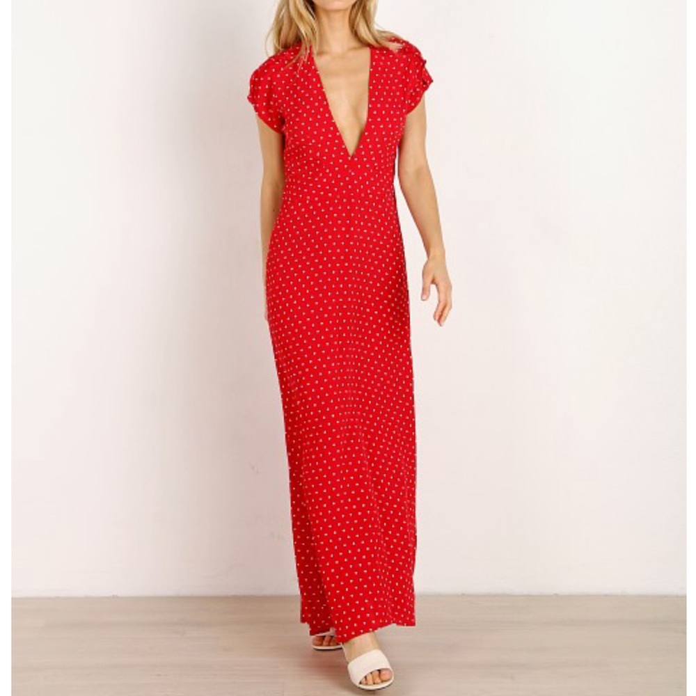 Valentina maxi cherry dots dress